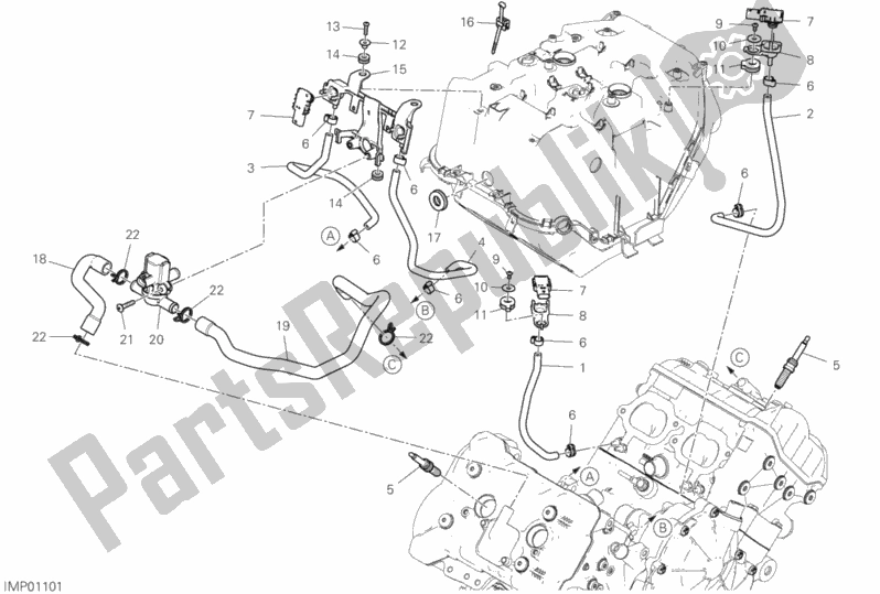Wszystkie części do System Powietrza Wtórnego Ducati Superbike Superleggera V4 USA 998 2020